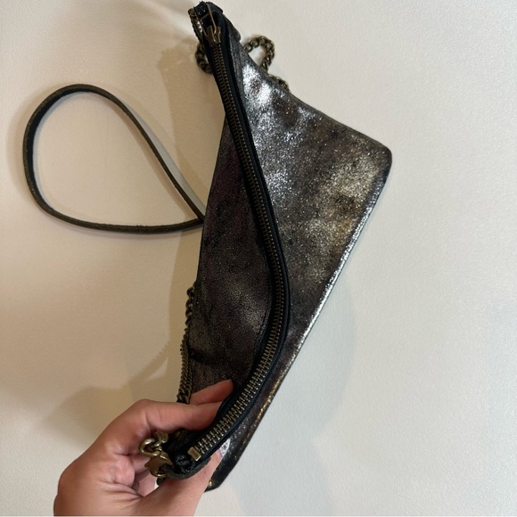 Rue De Bretagne Made In Paris Soft Metallic Chain Strap Pouch Bag Crossbody - Picture 4 of 16